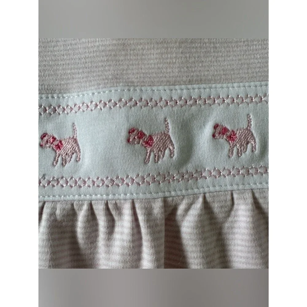Kissy Kissy  Puppy Pink Embroidered Footie - size 6-9 months